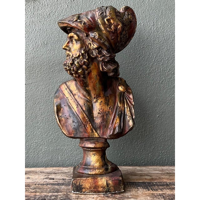 Vintage Classical Greek Style Bust of Ajax For Sale - Image 14 of 18