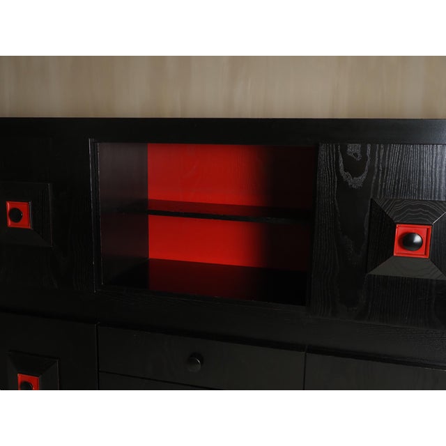 Brutalist Vintage Brutalist Belgian Black and Red Cabinet, 1960 For Sale - Image 3 of 13