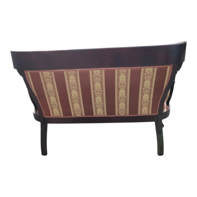 1920's Heavy Mahogany Twisted Loveseat American Made Newly Upholstered For Sale - Image 9 of 15