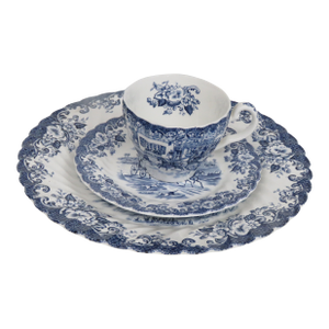 Late 20th Century Johnson Brothers Coaching Scenes Cup Saucer 3pc Made in England Ironstone 4804b
