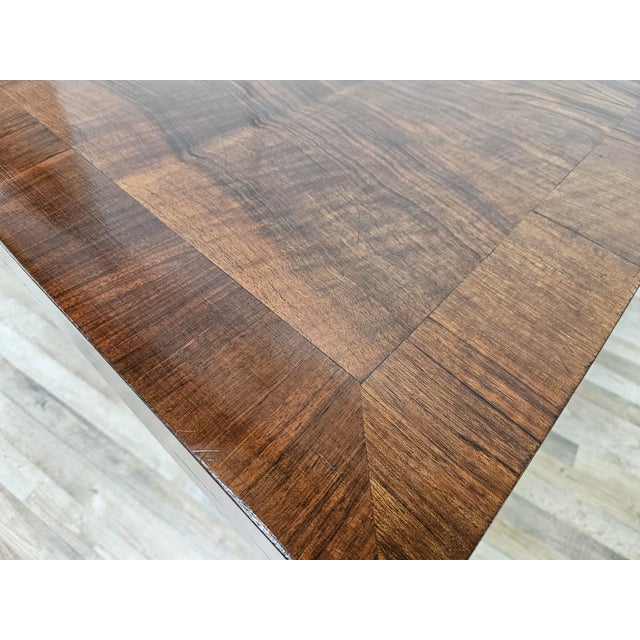 Wood Vintage Art Deco Dining Table in Walnut Burl, 1940 For Sale - Image 7 of 18