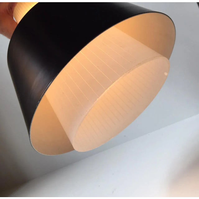 Mid-Century Italian Pinstriped Glass Pendant Light, 1950s For Sale - Image 9 of 10