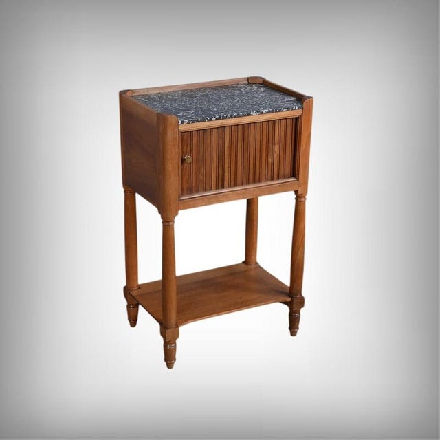 Bedside Table in Walnut with Curtain For Sale - Image 17 of 17