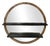 Large Industrial Circular Mirror with Shelves For Sale