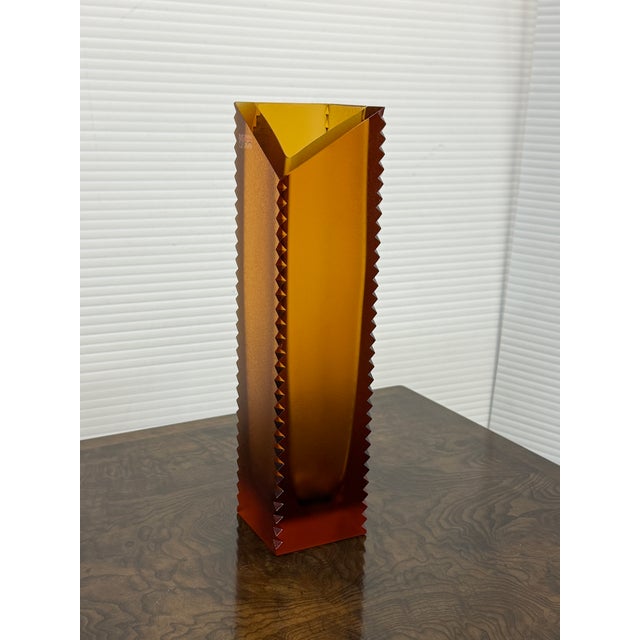 Amber Vladimir Klein for Alchymie Praha Sommerso Glass Vase For Sale - Image 8 of 12