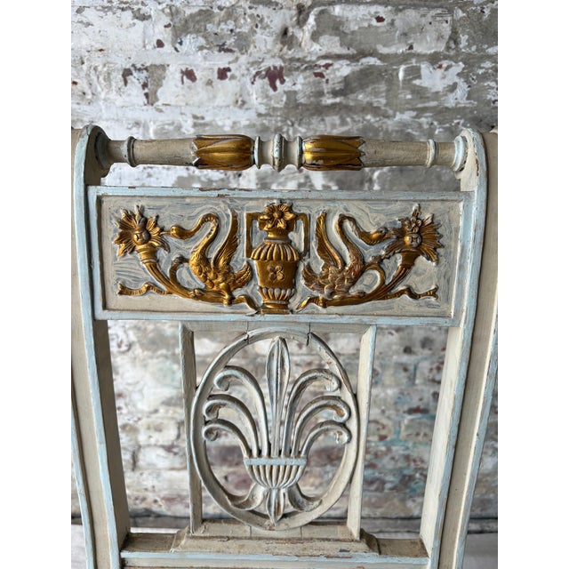 Pair of Antique Neoclassical Painted Side Chairs – Provenance From the Heiress of Macy’s Estate For Sale - Image 11 of 15