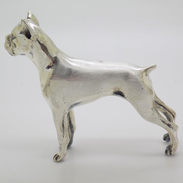 1970s Large Vintage Italian Handmade Sterling Silver Boxer Dog, Tuscany, Italy, 1970s For Sale - Image 5 of 12