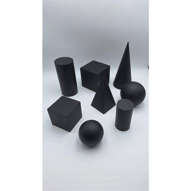 Wooden Geometric-Shape Ornaments in Black Lacquer from Molteni, 1990s, Set of 8 For Sale - Image 16 of 17