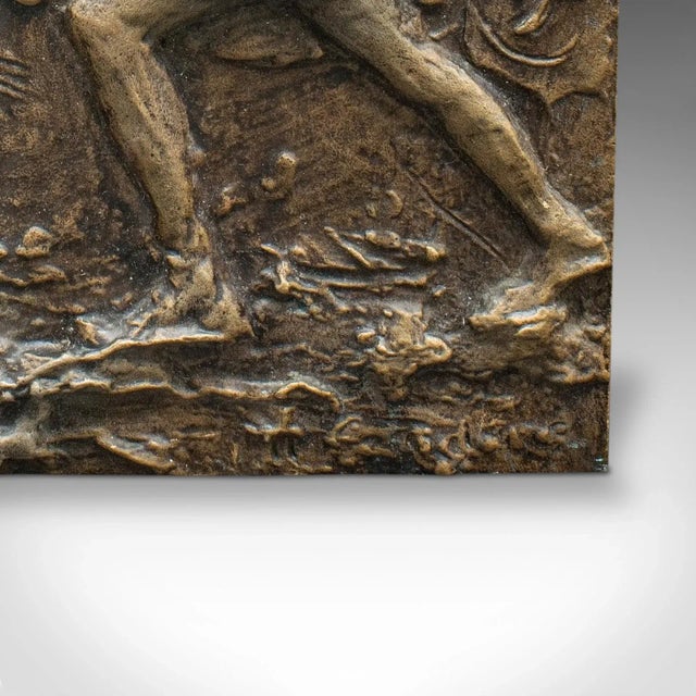 Metal 1950's Vintage Decorative Relief Plaque For Sale - Image 7 of 8