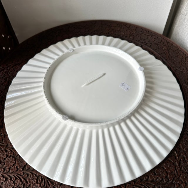 Ceramic VBC Casa Italy XL 16" White Ceramic Sunburst Round Serving Platter For Sale - Image 7 of 8