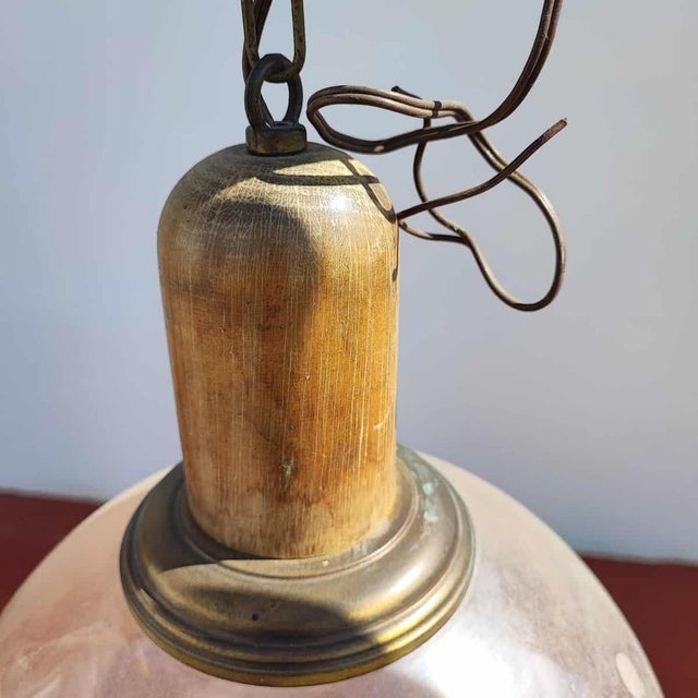 Vintage Glass Bowl Pendant For Sale - Image 4 of 7