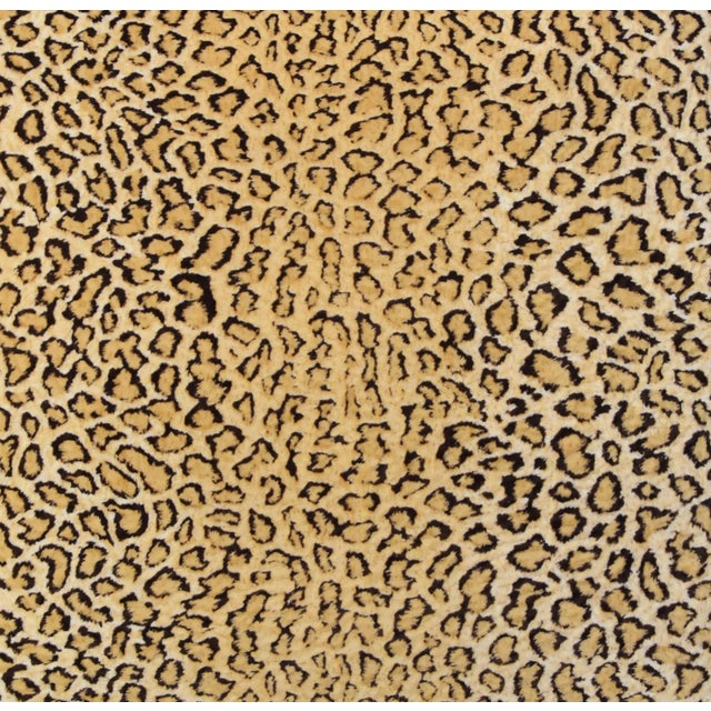 Hollywood Regency Big Cat Cheetah Leopard Velvet Feather/Down Pillow 23" Square For Sale - Image 3 of 5