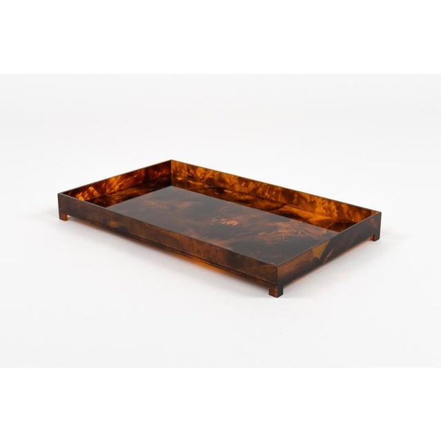 Serving Tray in Acrylic Faux Tortoiseshell from Christian Dior, 1970s For Sale - Image 3 of 15