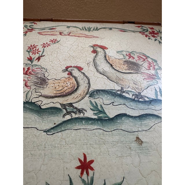 Antique Toleware Cole Bin With Brass Hardware For Sale - Image 11 of 12