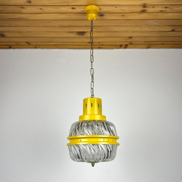 Mid-Century Italian Yellow Pendant Lamp, 1960s For Sale - Image 13 of 17