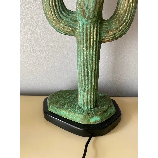 1970s Brass Saguaro Cactus Lamp For Sale - Image 9 of 12