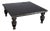 Vintage Italian Black and Silver Coffee Table with Turned Legs, 1980s For Sale