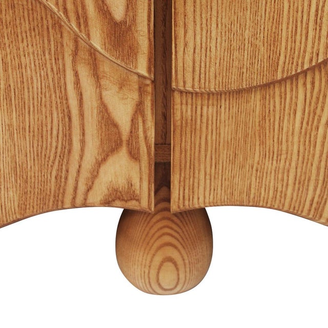 Italian Handcrafted Oak and Travertine Sideboard, 2000s For Sale - Image 11 of 13