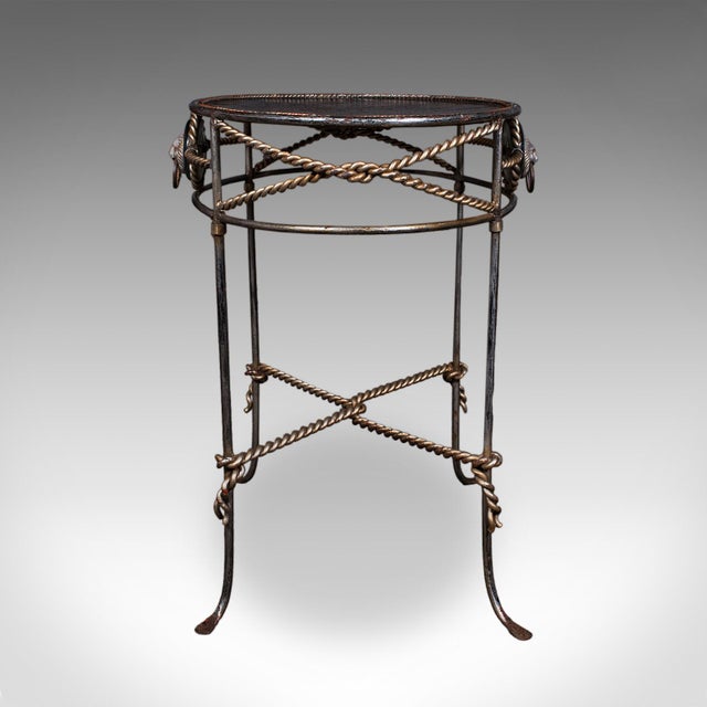 French Pair of Vintage Garden Tables, French, Cast Iron, Oval, Veranda, Serving, c.1970 For Sale - Image 3 of 12