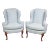 Lane Blue Wingback Chairs/Pair For Sale