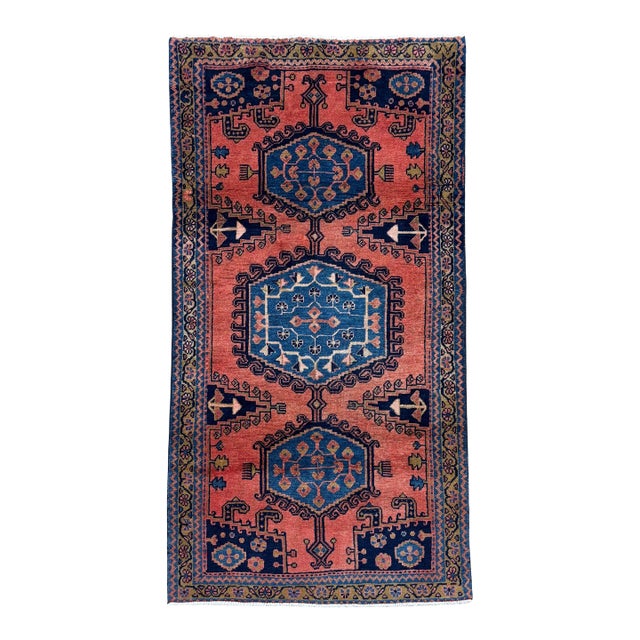 Antique Persian Wiss (Viss) Hand-Knotted Runner 3'4" X 6'6" For Sale