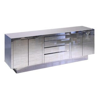Paul Evans Cityscape Mid Century Chrome and Stainless Steel Credenza For Sale