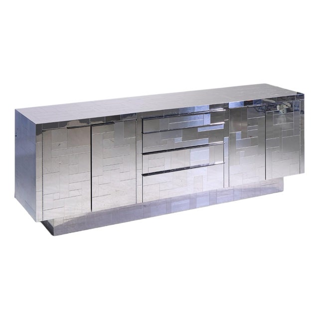 Paul Evans Cityscape Mid Century Chrome and Stainless Steel Credenza For Sale