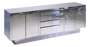 Paul Evans Cityscape Mid Century Chrome and Stainless Steel Credenza