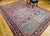 Salmon Antique Persian Mahal Sultanabad Rug, Hand-Knotted Wool, Geometric Pattern, Rust & Turquoise, 9x12 For Sale - Image 8 of 17