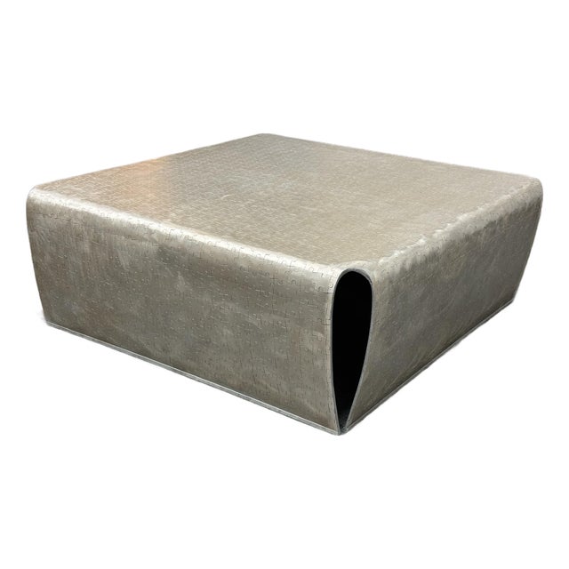 Contemporary Puzzle Pattern Metal Coffee Table For Sale