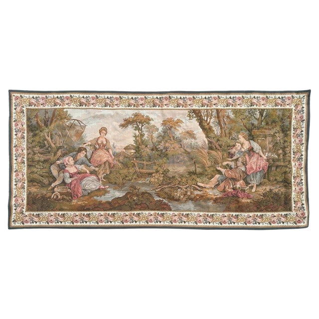 Vintage French Jacquard Tapestry, 1970s For Sale