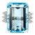 Vintage Ladies 18k White Gold 41.38ct Aquamarine Six Diamond Cocktail Ring Size 5 For Sale