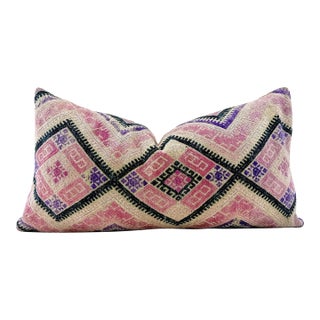 Authentic One of a Kind Vintage Chinese Wedding Blanket Embroidered Silk Pillow Cover For Sale