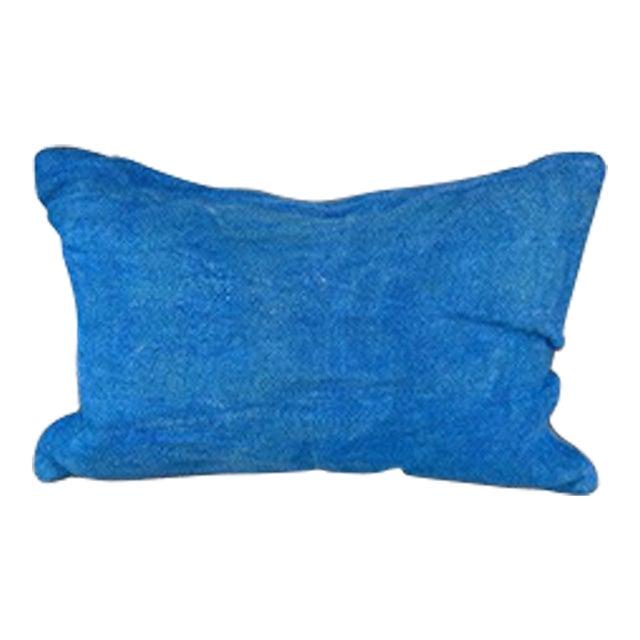 16 x 24 Hemp Pillow Turkish Cushion Natural Blue Pillow Cushion Cover For Sale