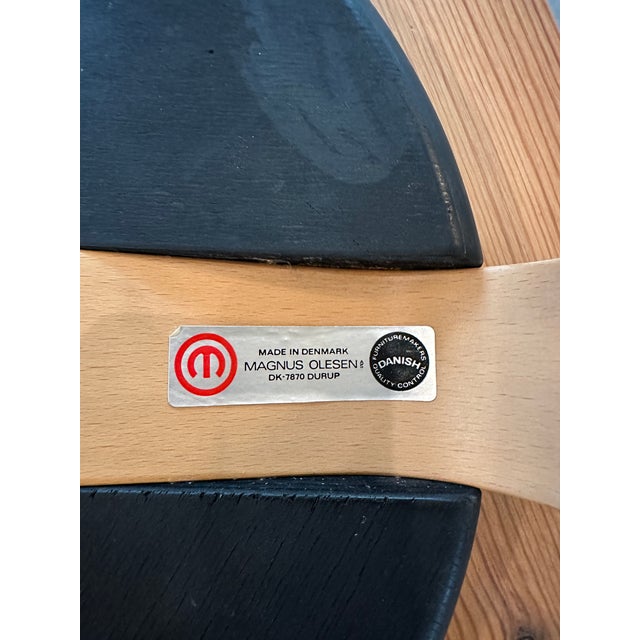 Wood Tall Donut Stool by Rud Thygesen & Johnny Sørensen for Magnus Olesen C. 1970, Denmark For Sale - Image 7 of 7