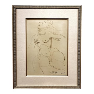 1960s John Chin Young (1909–1997) — Pair of Nude Drawings, Hawaii-Based Chinese-American Artist For Sale