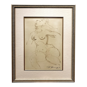 1960s John Chin Young (1909–1997) — Pair of Nude Drawings, Hawaii-Based Chinese-American Artist