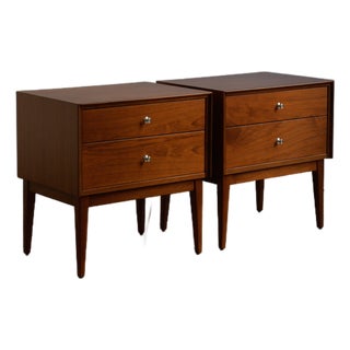 1950s American of Martinsville Nightstands, Pair, Professionally Refinished For Sale
