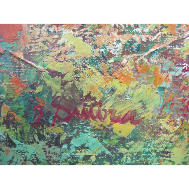 David Smira Framed Impressionist Woman W/Umbrella in Flower Field Oil Painting For Sale - Image 4 of 8