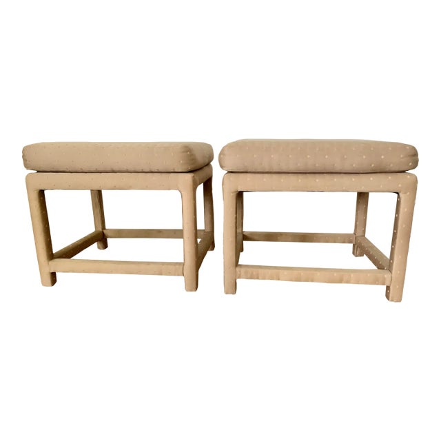 Milo Baughman Style Parson Stools 1980’s- a Pair For Sale