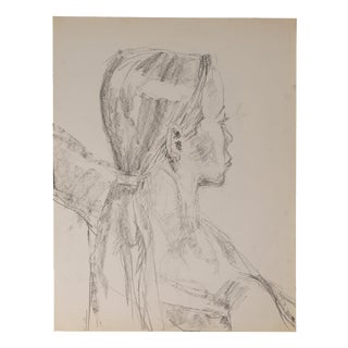 Unknown, Depicting the Face of a Young Woman, 20th Century, Drawing on Paper For Sale
