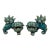 Vintage Turquoise Porcelain Foo Dog Statues - A Pair For Sale