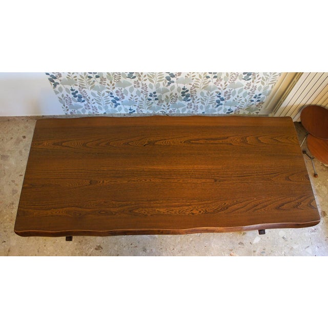 Wood Vintage Brutalist Dining Table in Elm, 1960 For Sale - Image 7 of 8