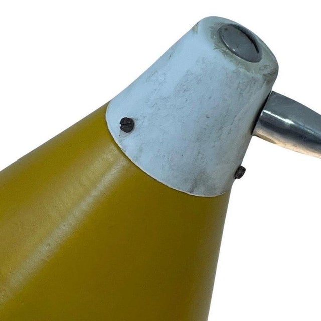 Vintage Table Lamp in Yellow and White with Gooseneck For Sale - Image 4 of 7