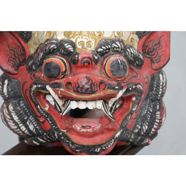 Balinese Carved Wood Danse Mask For Sale - Image 4 of 14