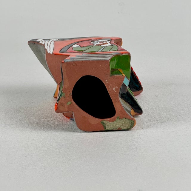 Katya Apekina Enameled Ceramic Art Sculpture With Figures in Windows, Circa 1990s For Sale - Image 10 of 10