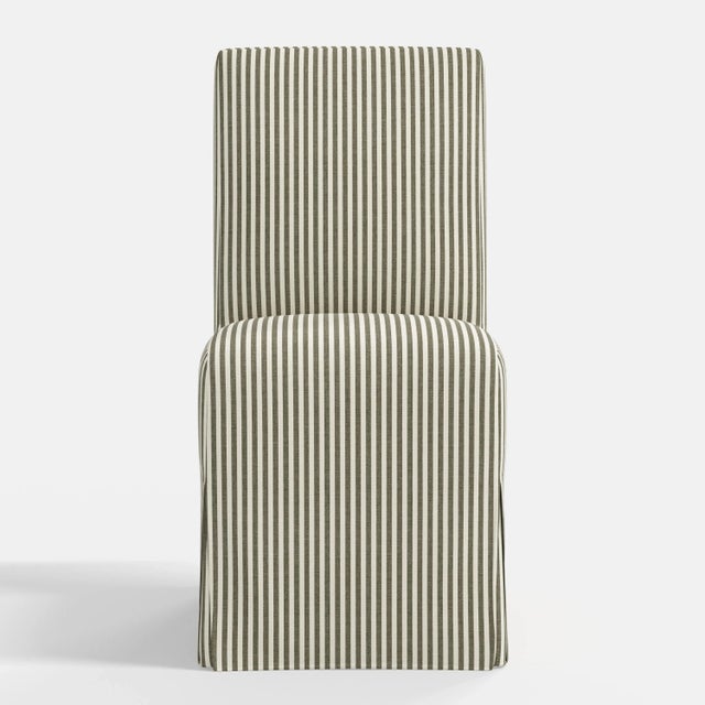 Cloth & Company Stoffer Home x Cloth & Company Lindy Slipcover Dining Chair in Jane Stripe Laurel For Sale - Image 4 of 6