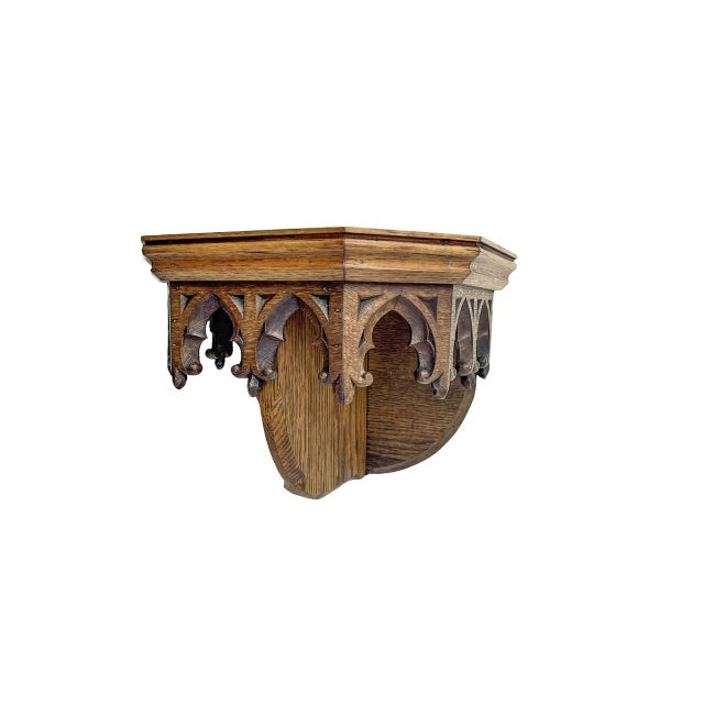 Gothic Dutch Carved Oak Wall Bracket, 1900s For Sale - Image 4 of 8