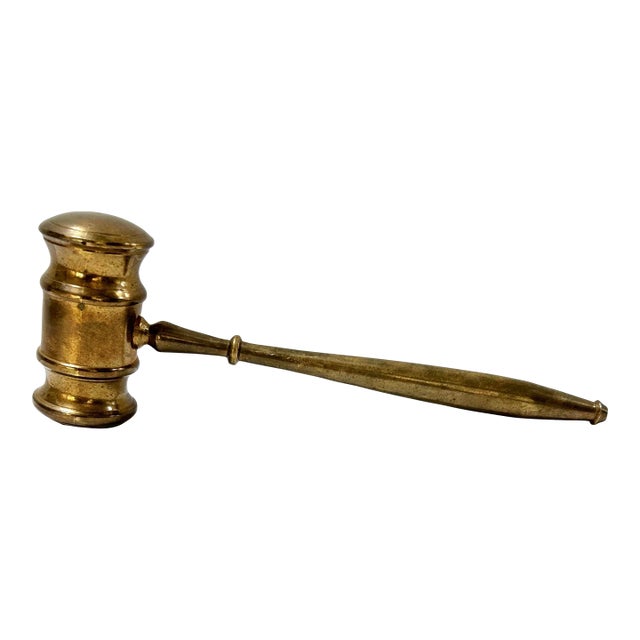 Vintage Brass Gavel Paperweight For Sale