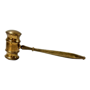 Vintage Solid Brass Judge’s Gavel Paperweight – Legal Office Decor